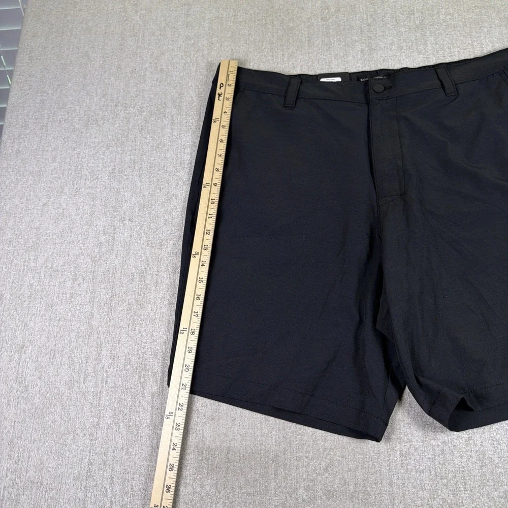 NWT Banana Republic Shorts Mens 40 Black Comfort Flat Front Shorts Golf Casual‎